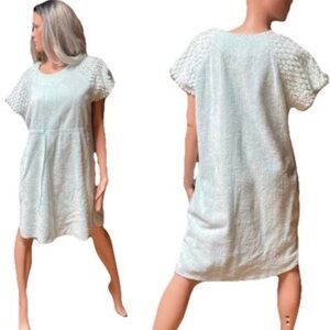 STAN HERMAN Cozy Seafoam CHENILLE HOUSE DRESS O/S As-Is